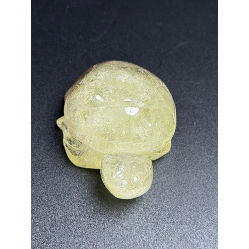 Natural Citrine & Smoky Quartz Turtle Hand Carved Stone Healing Crystal 228g 3" - Picture 2 of 10